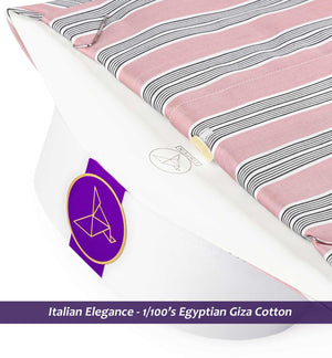 Antwerp- Lemonade Pink & White Stripe- White Collar