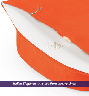 Navagio- Tangerine Orange Linen- Mandarin Collar