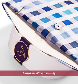 Manchester- Blue & Turquoise Check- White Collar