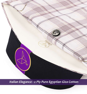 Brighton- Prose Pink & Beige Check- Black Collar
