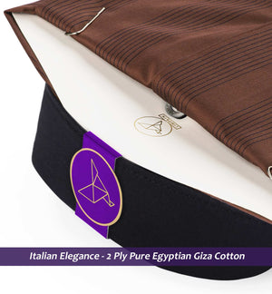 Scarsdale- Cinnamon Brown Stripe- Black Collar