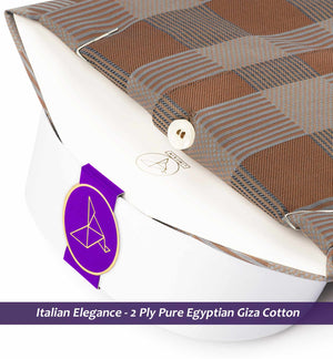 Montauk- Caramel Brown & Navy Check