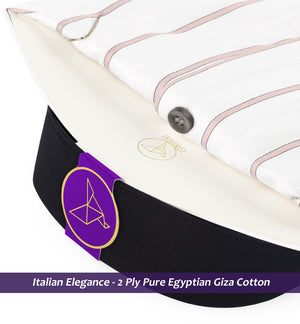 Monaco- Prose Pink & Burgundy Stripe- Black Collar