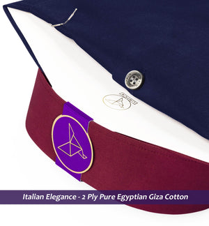 Houston- Navy Magical Solid- Burgundy Collar