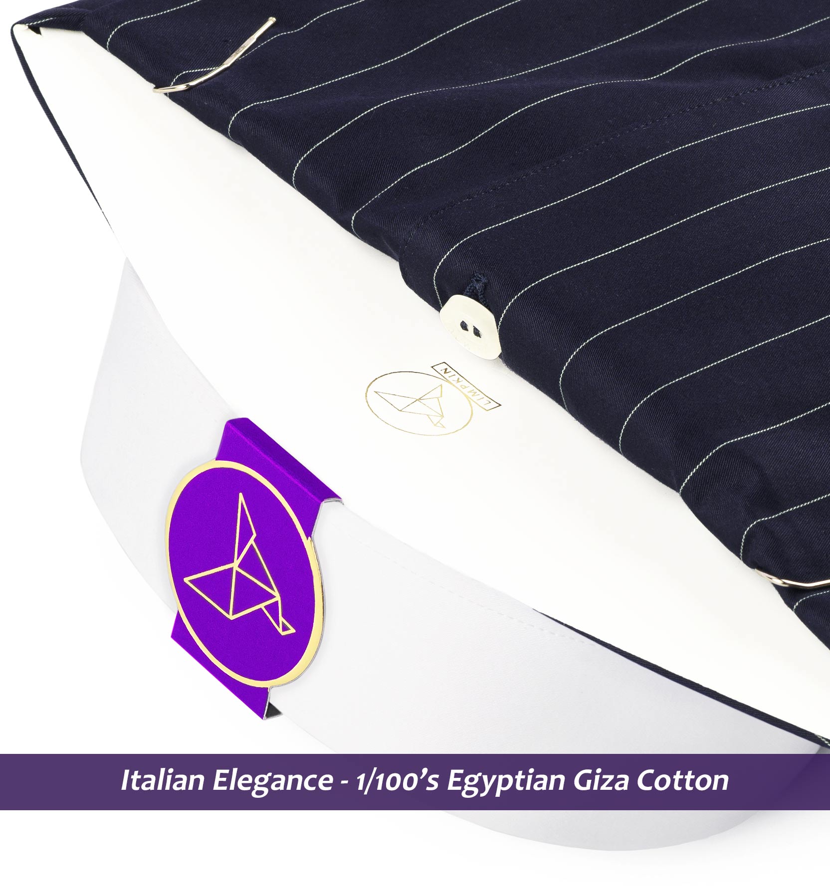 Corsico- Navy & White Stripe- White Collar