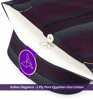 Stockholm- Burgundy & Navy Stripe