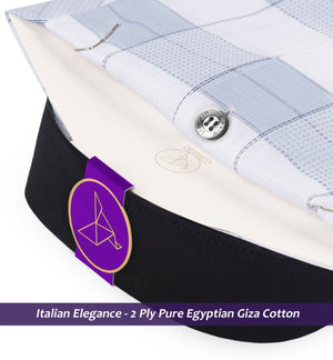 Palencia- Flint Grey & Navy Check- Black Collar