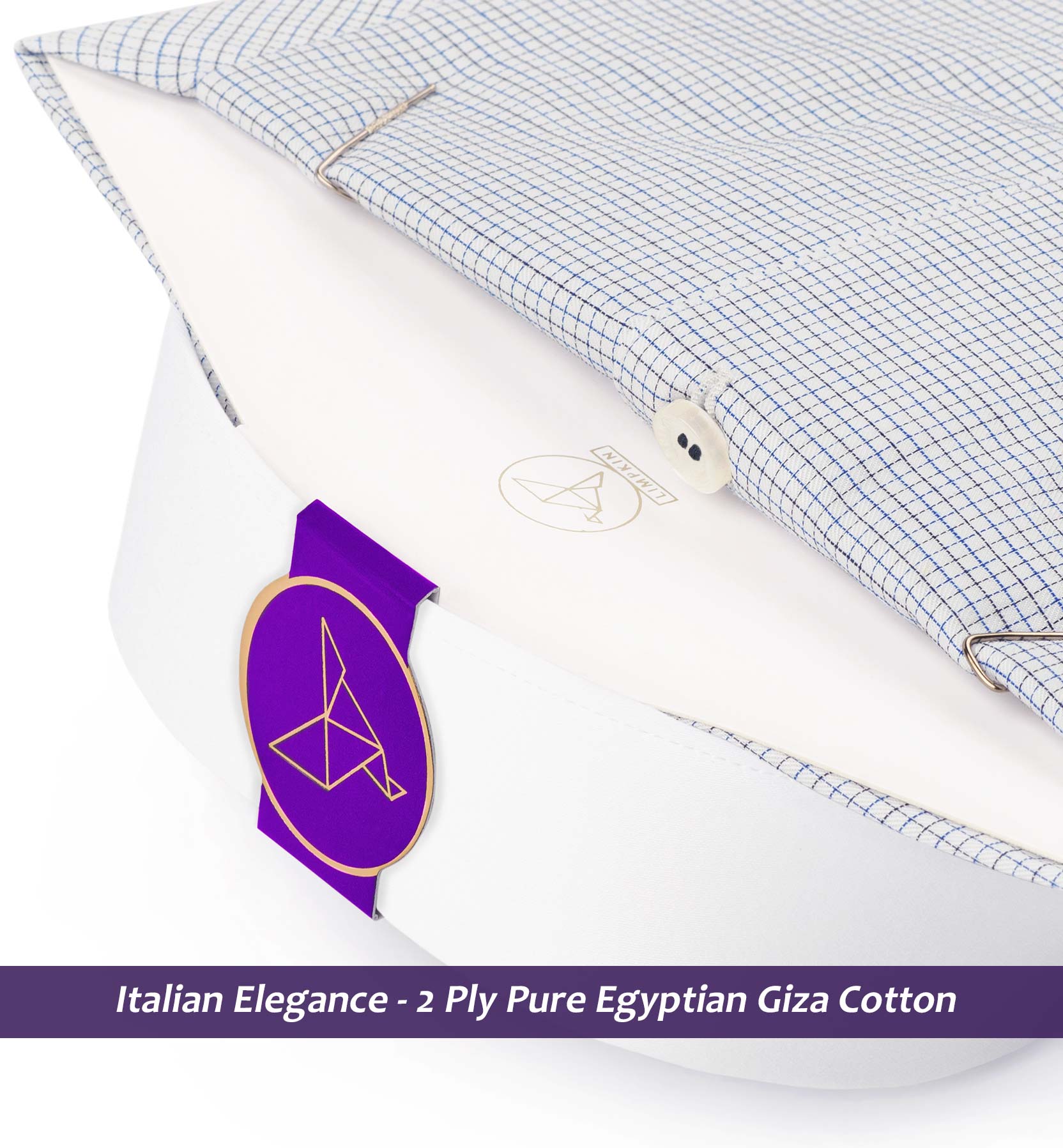 Montford- Navy & White Pin Check- White Collar