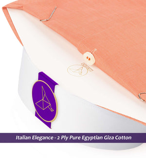 Genoa- Apricot Orange Solid- White Collar