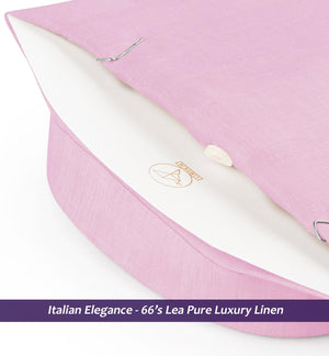 Yantai- Lemonade Pink Solid Linen- Mandarin Collar