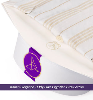 Coronado- Beige & White Stripe- White Collar
