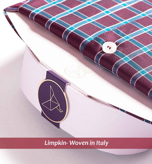 Monaco - Burgundy & Teal Check- White Collar