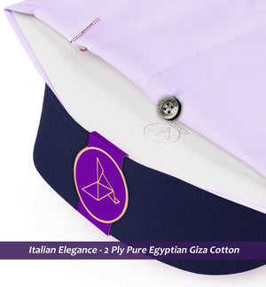 Ripon- Lilac Solid Twill- Navy Collar