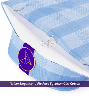 Cortland- Azure Blue & White Check- 2 Ply Egyptian Giza Cotton- Delivery from 28th August
