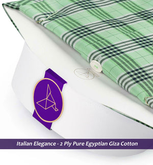 Vagator- Mint Green & White Check- White Collar