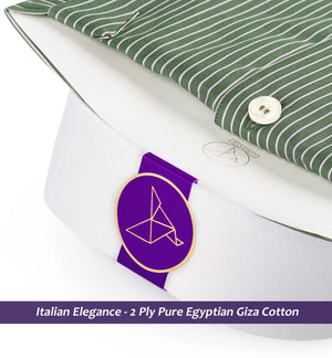 Toulouse- Basil Green & White Stripe
