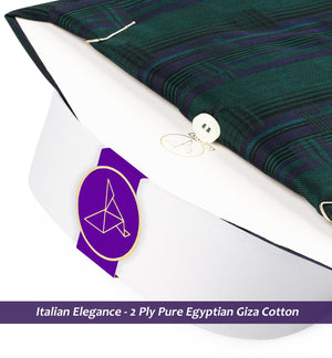 Sebastian- Emerald Green & Navy Stripe- White Collar