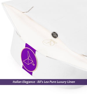 Vatican- Pure White Linen with Contrast Details