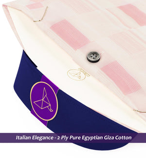 Finland- Ivory & Lemonade Pink Check- Navy Collar