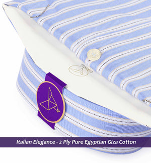 Navona- Azure Blue & Navy Stripe