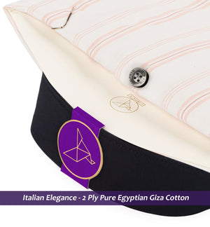 Coventry- Carnation Pink Stripe- Black Collar