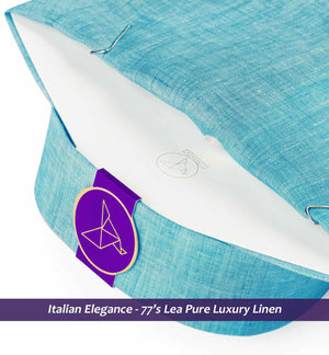 Portofino- Turquoise Blue Solid Linen