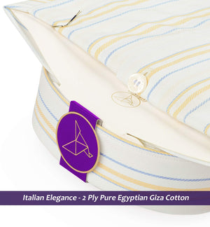 Brantford- Azure Blue & Orange Stripe