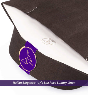 Milano- Cedar Brown Solid Linen- 77's Lea Pure Luxury Linen