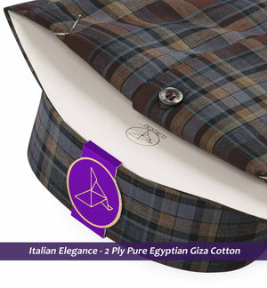 Orsha- Burgundy & Beige Check- Button Down