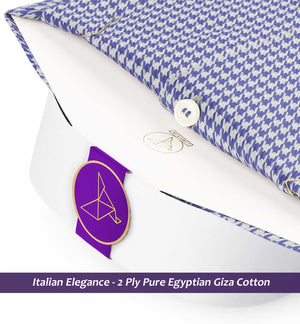 Paris- Florentine Blue & Beige Structure with White Collar