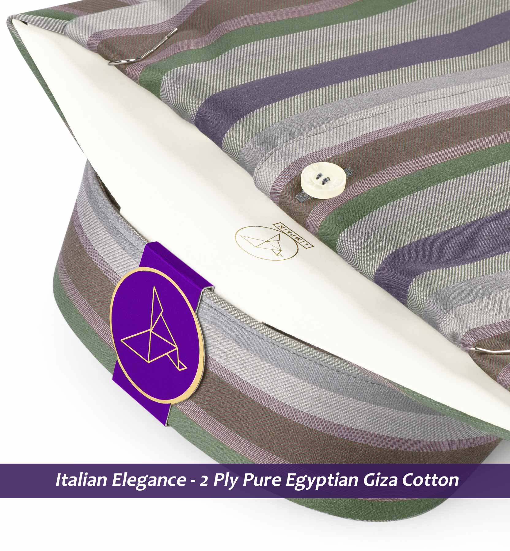 Nostrand- Flint Grey & Emerald Green Stripe