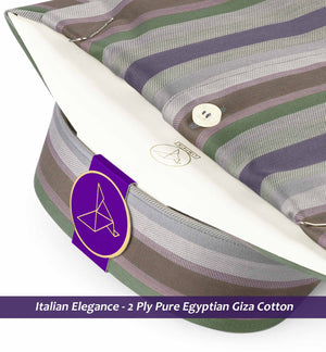 Nostrand- Flint Grey & Emerald Green Stripe