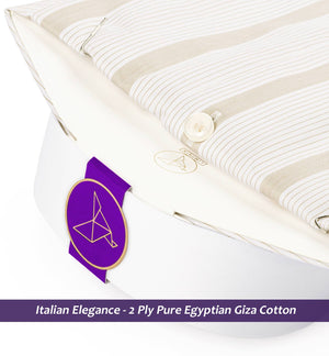 Santillana- Beige & White Stripe- White Collar