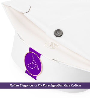 Segovia- Pristine Pure White with Contrast Details- Button Down