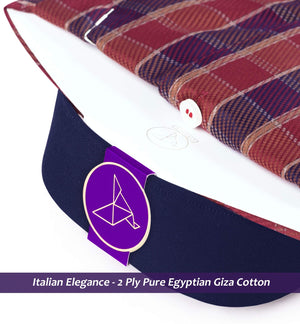 Solviati- Burgundy & Beige Check