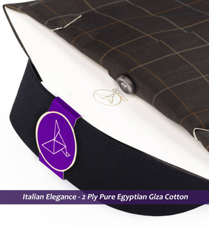 Norway- Brown & Grey Check- Black Collar