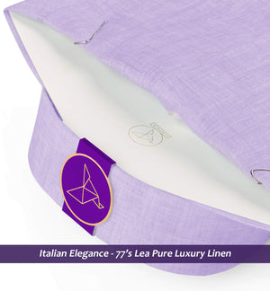 Tuscany- Periwinkle Lilac Solid Linen- 77's Lea Pure Luxury Linen