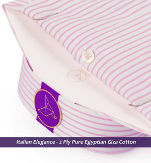 Lombardy- Flamingo Pink & White Stripe