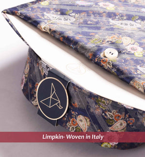 Portofino- Navy & Lilac Paisley Print