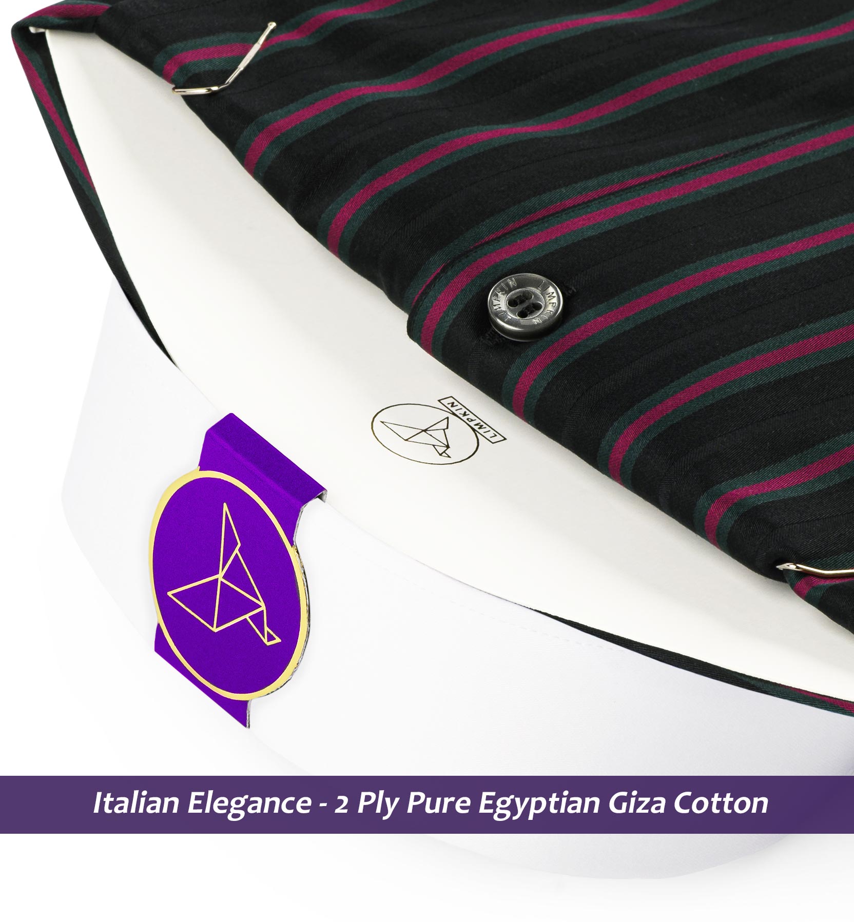 Minsk- Magenta & Black Stripe- White Collar