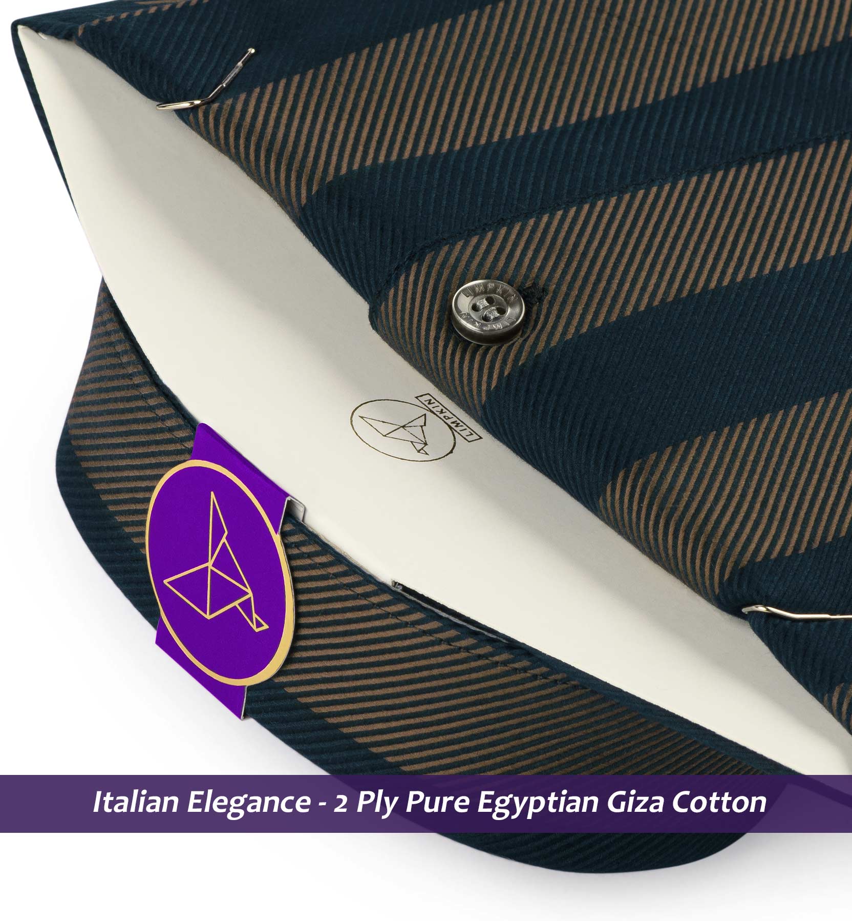 Moncton- Teal Green & Beige Stripe