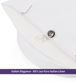 Trento- Pristine Pure White Linen- Contrast Details