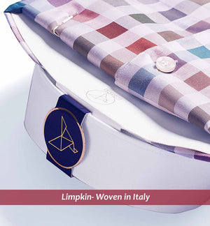 Washington- Burgundy & Beige Check- White Collar