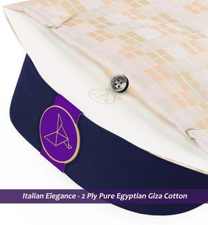 Montreux- Cantaloupe Orange Check- Navy Collar