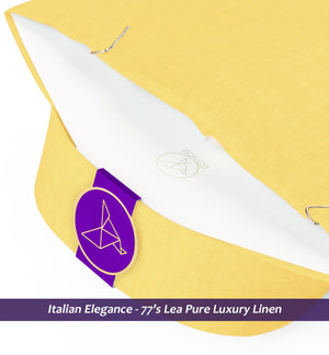 Rochelle- Daffodil Yellow Solid Linen- 77's Lea Pure Luxury Linen