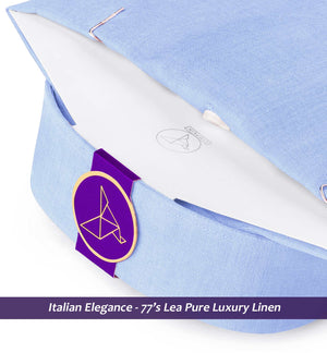 Nostrand- Azure Blue Linen- Button Down- 77's Lea Pure Luxury Linen