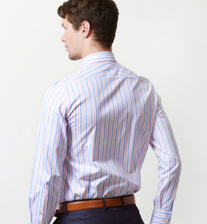 Segovia- Azure Blue & Pink Stripe