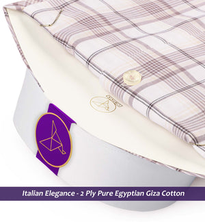 Venice- Prose Pink & Beige Check- White Collar