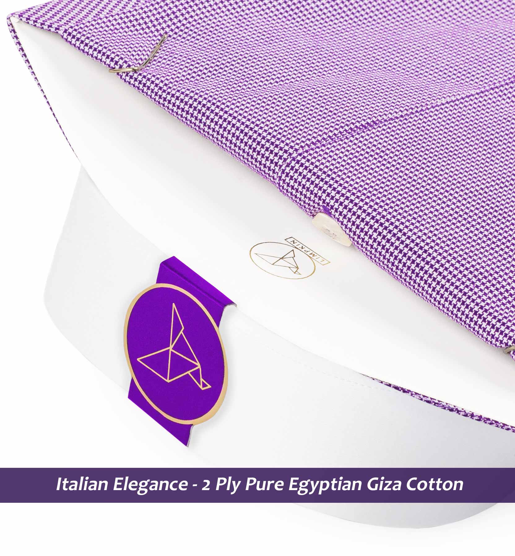 Rafina- Deep Purple & White Structure- White Collar