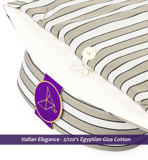 Columbus- Beige & Mocha Brown Stripe